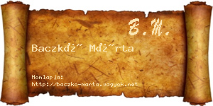 Baczkó Márta névjegykártya