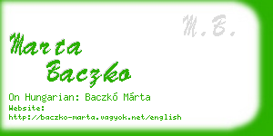 marta baczko business card